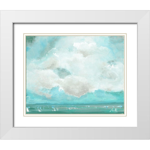 Oceanscape II White Modern Wood Framed Art Print with Double Matting by Strong, Molly Susan