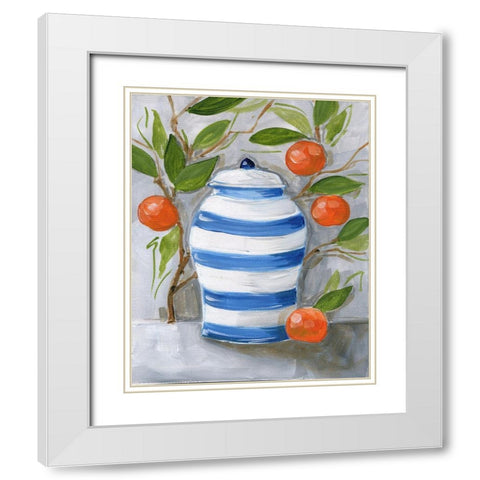 Tangerine White Modern Wood Framed Art Print with Double Matting by Strong, Molly Susan