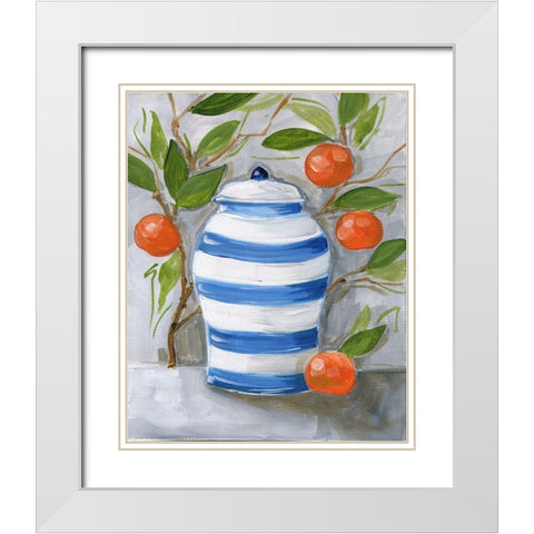 Tangerine White Modern Wood Framed Art Print with Double Matting by Strong, Molly Susan
