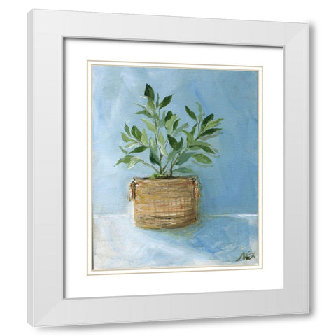 Potted Plant White Modern Wood Framed Art Print with Double Matting by Strong, Molly Susan