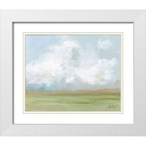 Cloudy Plain White Modern Wood Framed Art Print with Double Matting by Strong, Molly Susan