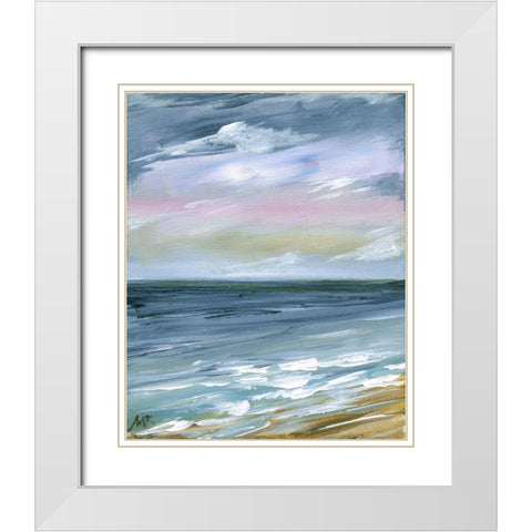 Beach Horizon II White Modern Wood Framed Art Print with Double Matting by Strong, Molly Susan