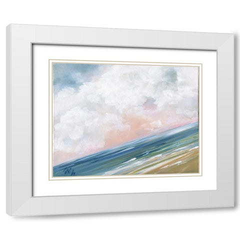 Beach Horizon III White Modern Wood Framed Art Print with Double Matting by Strong, Molly Susan