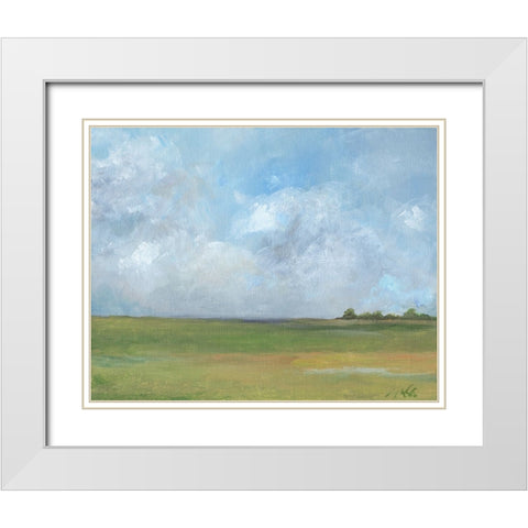 Pasture II White Modern Wood Framed Art Print with Double Matting by Strong, Molly Susan