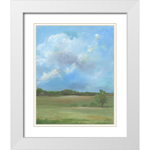 Pasture III White Modern Wood Framed Art Print with Double Matting by Strong, Molly Susan