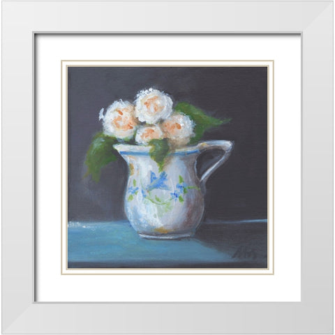 Blue Bird Pitcher White Modern Wood Framed Art Print with Double Matting by Strong, Molly Susan