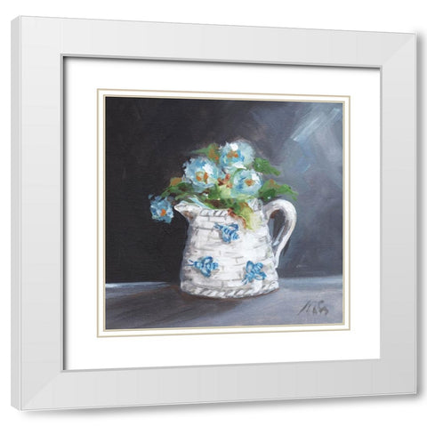 Bee Pitcher White Modern Wood Framed Art Print with Double Matting by Strong, Molly Susan