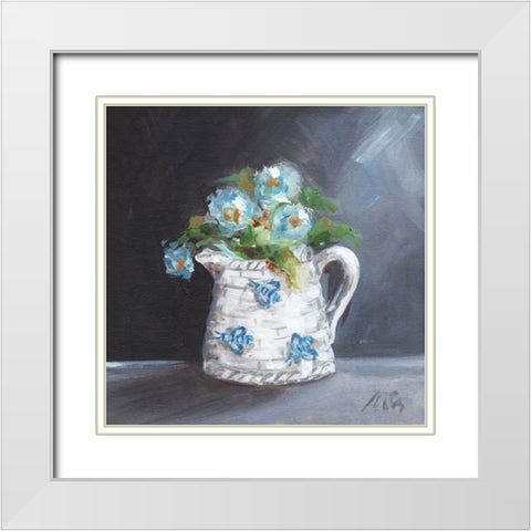 Bee Pitcher White Modern Wood Framed Art Print with Double Matting by Strong, Molly Susan