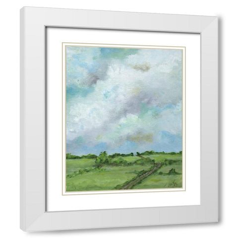 Winding Road White Modern Wood Framed Art Print with Double Matting by Strong, Molly Susan