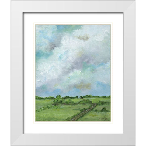Winding Road White Modern Wood Framed Art Print with Double Matting by Strong, Molly Susan