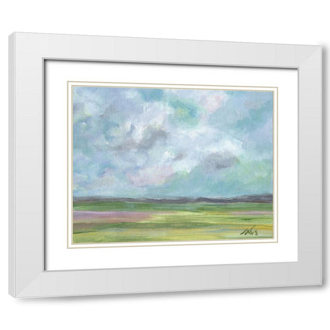 Pink Hills White Modern Wood Framed Art Print with Double Matting by Strong, Molly Susan
