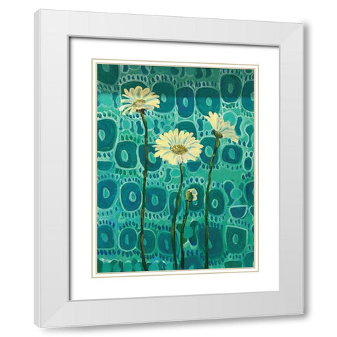 Greek Daisy White Modern Wood Framed Art Print with Double Matting by Rupp, Mariah