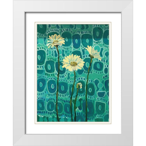 Greek Daisy White Modern Wood Framed Art Print with Double Matting by Rupp, Mariah