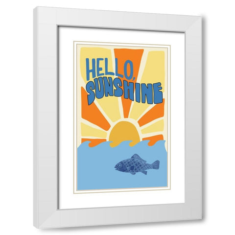 Hello Sunshine White Modern Wood Framed Art Print with Double Matting by Rupp, Mariah
