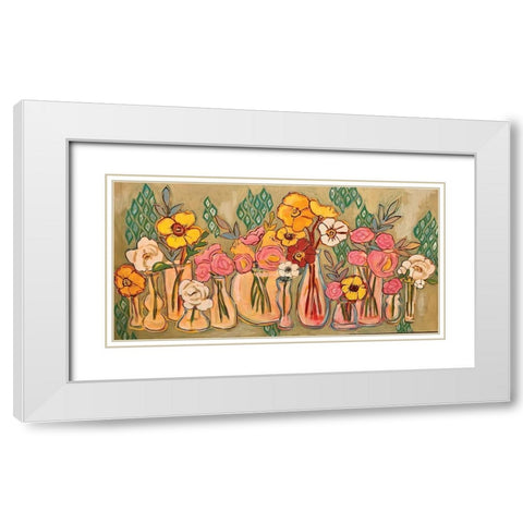 Flower Jars White Modern Wood Framed Art Print with Double Matting by Rupp, Mariah