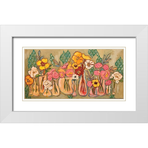 Flower Jars White Modern Wood Framed Art Print with Double Matting by Rupp, Mariah