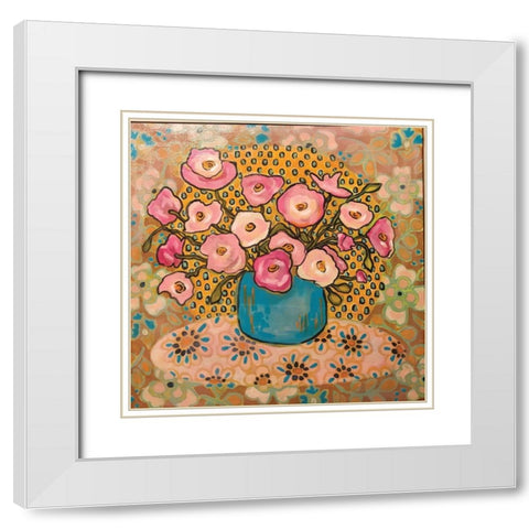 Mixed Florals White Modern Wood Framed Art Print with Double Matting by Rupp, Mariah
