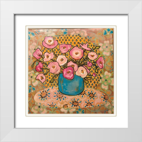 Mixed Florals White Modern Wood Framed Art Print with Double Matting by Rupp, Mariah