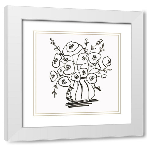 Bouquet Vase White Modern Wood Framed Art Print with Double Matting by Rupp, Mariah