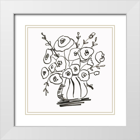 Bouquet Vase White Modern Wood Framed Art Print with Double Matting by Rupp, Mariah