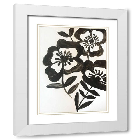 Black Watercolor White Modern Wood Framed Art Print with Double Matting by Rupp, Mariah