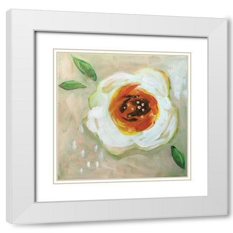 White Flower White Modern Wood Framed Art Print with Double Matting by Rupp, Mariah
