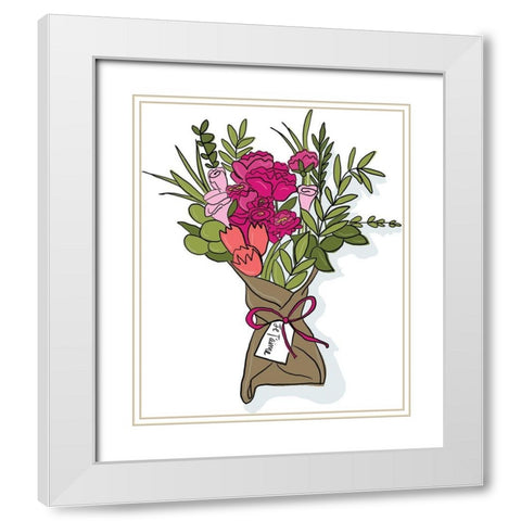 Flowers White Modern Wood Framed Art Print with Double Matting by Rupp, Mariah