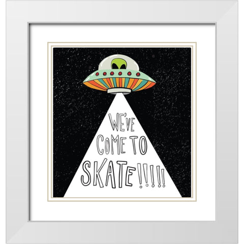 UFO   White Modern Wood Framed Art Print with Double Matting by Rupp, Mariah