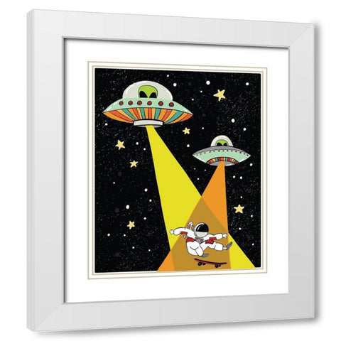 Astronaut White Modern Wood Framed Art Print with Double Matting by Rupp, Mariah