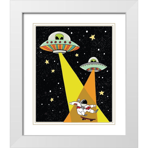 Astronaut White Modern Wood Framed Art Print with Double Matting by Rupp, Mariah
