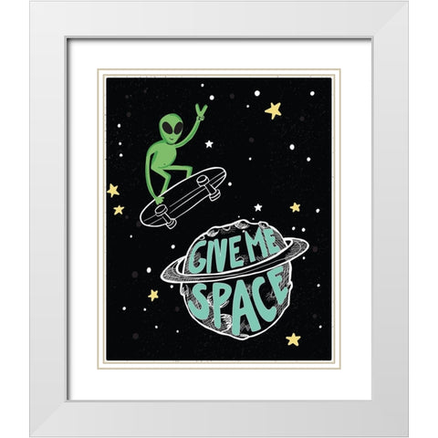 Give Me Space White Modern Wood Framed Art Print with Double Matting by Rupp, Mariah