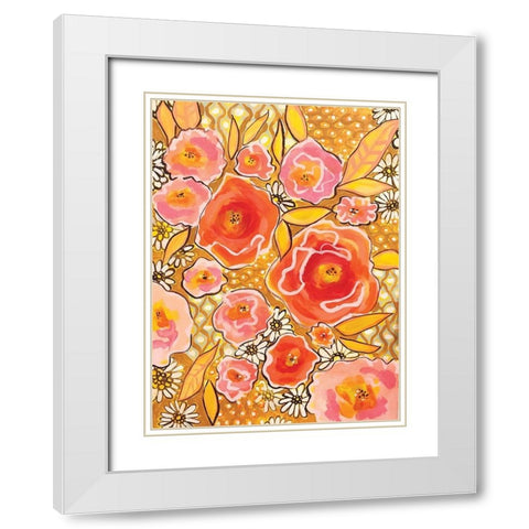 Flowers White Modern Wood Framed Art Print with Double Matting by Rupp, Mariah