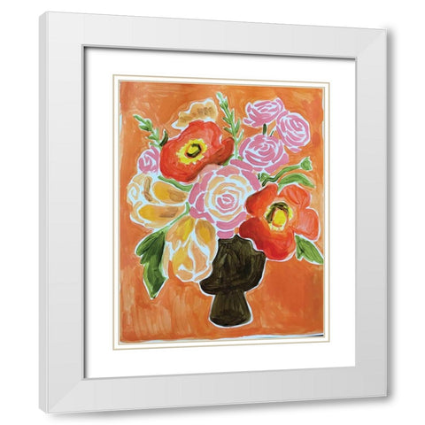 Orange on Orange White Modern Wood Framed Art Print with Double Matting by Rupp, Mariah