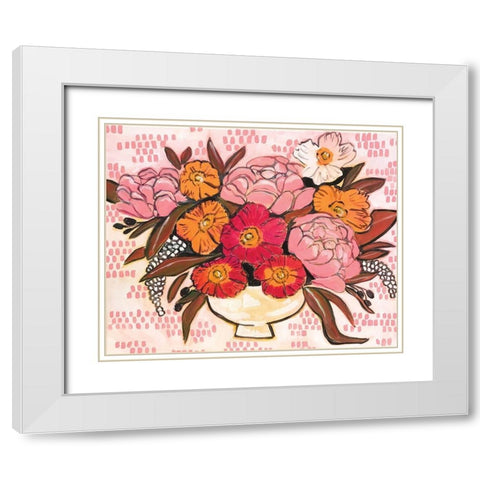 Bouquet White Modern Wood Framed Art Print with Double Matting by Rupp, Mariah