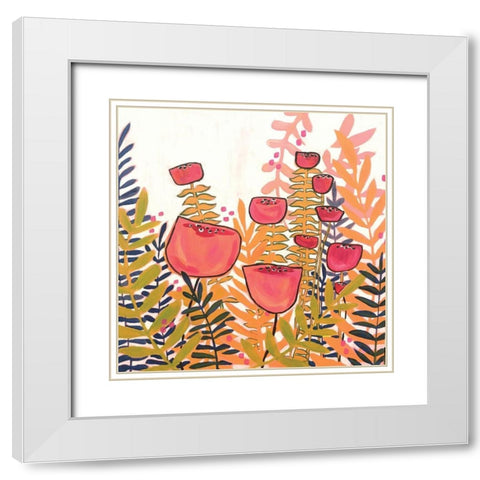 Tulips on White White Modern Wood Framed Art Print with Double Matting by Rupp, Mariah