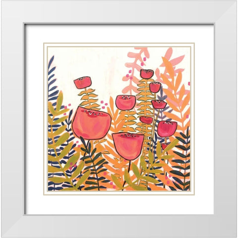 Tulips on White White Modern Wood Framed Art Print with Double Matting by Rupp, Mariah