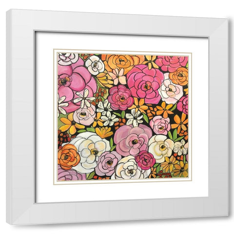 Flowers 3 White Modern Wood Framed Art Print with Double Matting by Rupp, Mariah