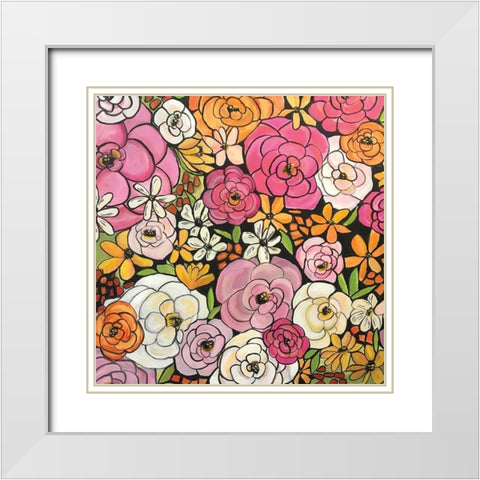 Flowers 3 White Modern Wood Framed Art Print with Double Matting by Rupp, Mariah