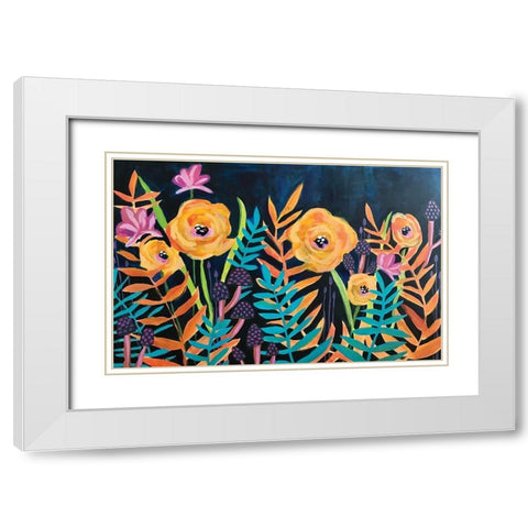 Flowers White Modern Wood Framed Art Print with Double Matting by Rupp, Mariah