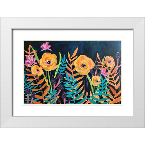 Flowers White Modern Wood Framed Art Print with Double Matting by Rupp, Mariah