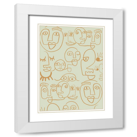 Face Lines White Modern Wood Framed Art Print with Double Matting by Rupp, Mariah