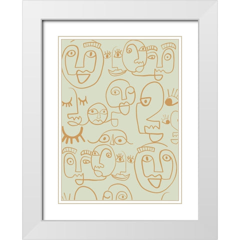 Face Lines White Modern Wood Framed Art Print with Double Matting by Rupp, Mariah