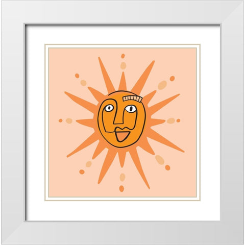 Peach Sun White Modern Wood Framed Art Print with Double Matting by Rupp, Mariah