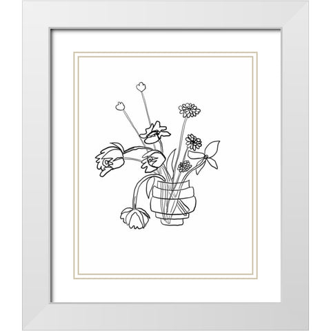 Tulips White Modern Wood Framed Art Print with Double Matting by Rupp, Mariah