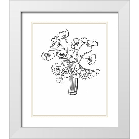 Poppies White Modern Wood Framed Art Print with Double Matting by Rupp, Mariah