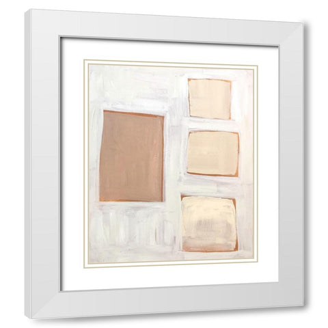 Tan Abstract White Modern Wood Framed Art Print with Double Matting by Rupp, Mariah