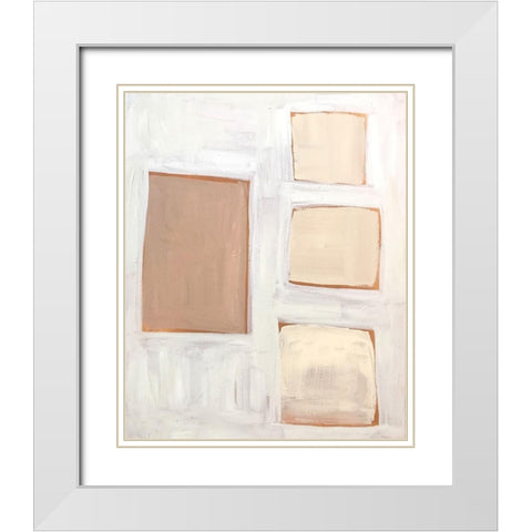 Tan Abstract White Modern Wood Framed Art Print with Double Matting by Rupp, Mariah