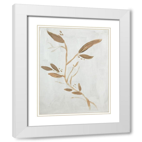 Twig on White White Modern Wood Framed Art Print with Double Matting by Rupp, Mariah