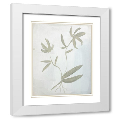 Leaves on White White Modern Wood Framed Art Print with Double Matting by Rupp, Mariah