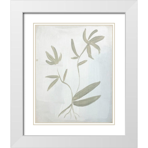 Leaves on White White Modern Wood Framed Art Print with Double Matting by Rupp, Mariah